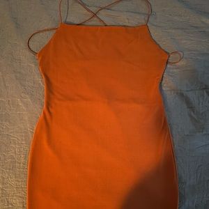 Orange open back dress